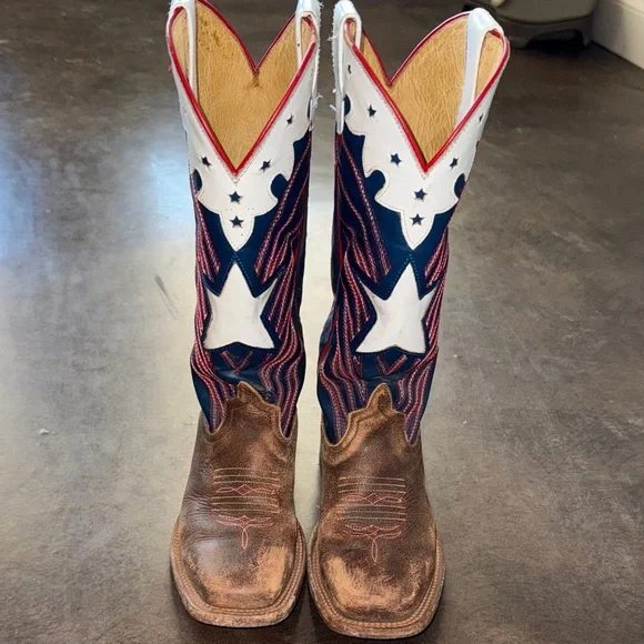 Anderson Bean Kids Patriotic Cowboy Boots with Star - Picture 1 of 6